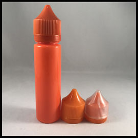 China Orange kleine Plastiktropfflaschen, kundenspezifische Einhorn-Tropfenfänger-Flasche der Runden-60ml fournisseur