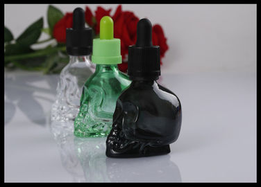 China Glastropfflaschen des ätherischen Öls des Schädel-30ml klären grüne schwarze Flasche fournisseur