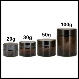 China Kosmetischer Cremetiegel Browns bereiten leere Glasart flache Schulter-Flaschen-Form auf fournisseur