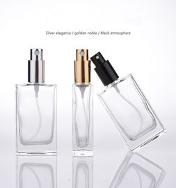 China Kapazität flache quadratische Glasder parfüm-Sprühflasche-metallische Pumpen-50ml nachfüllbar fournisseur