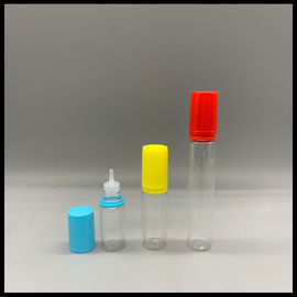 China Einhorn-Tropfflaschen 10ml 15ml 30ml leeren Vape-Saft-Plastikbehälter-Besetzer-flache Kappe fournisseur