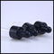 Dauerhafte bernsteinfarbige Glasflaschen-schwarze Aluminiumüberwurfmutter-runde Form des ätherischen Öls fournisseur