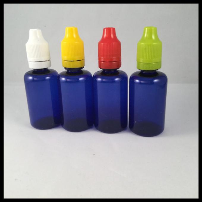 Blauer Plastik 30ml füllt HAUSTIER Tropfflaschen E Cig-Flüssigkeits-Flaschen ab