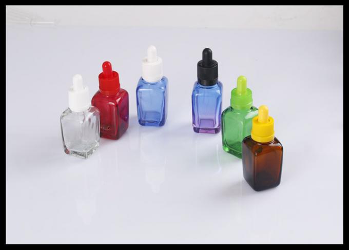 Glaskosmetische bernsteinfarbige quadratische grüne Flasche des ätherischen Öls der Tropfflasche-30ml