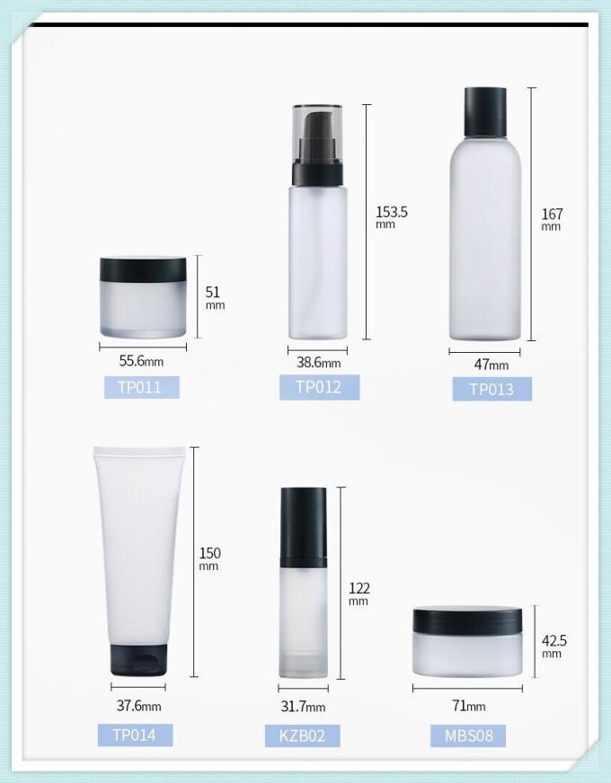 Klare Frost-Kosmetik-Verpackenflaschen stellten Cremetiegel-Gesichtsrohr mit pp.-Kappe ein