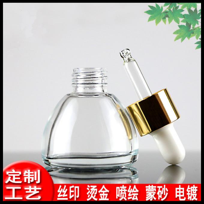 Pagoden-konische kosmetische Beispielflaschenglas-materielle Überwurfmutter 15ml/20ml/30ml