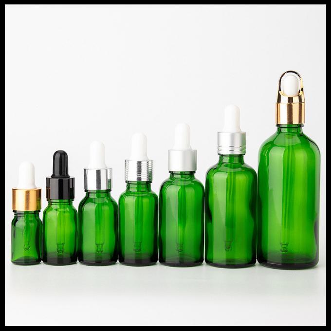 Olivgrüne Glasflaschen-Grün-runde Besetzer-Beweis-Überwurfmutter TUV-Zustimmung des ätherischen Öls